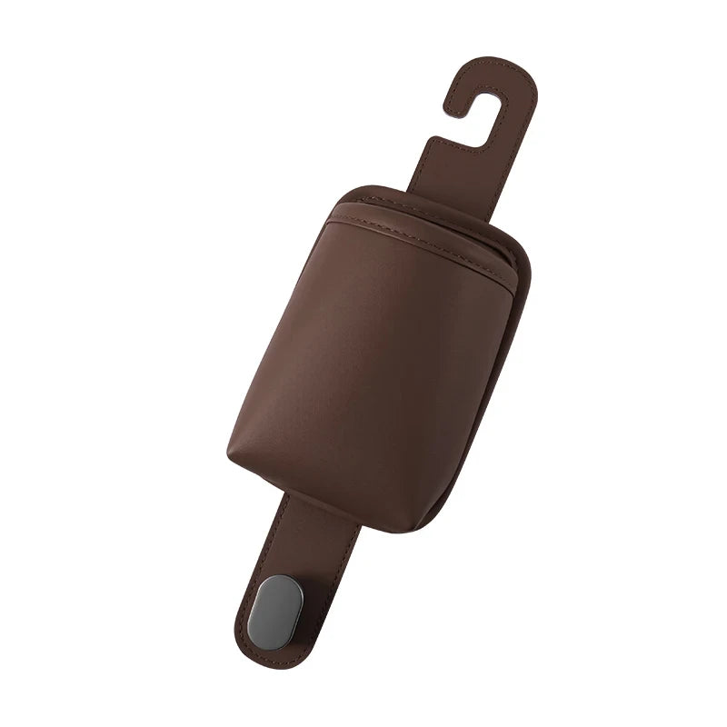 Leather Car Headrest Cup Holder