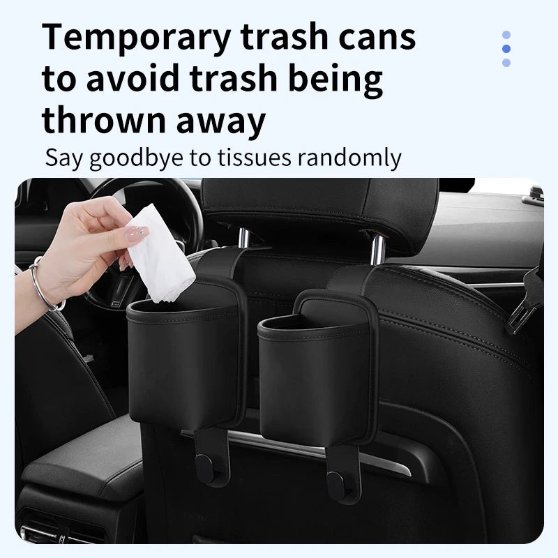 Leather Car Headrest Cup Holder