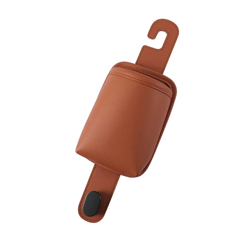 Leather Car Headrest Cup Holder